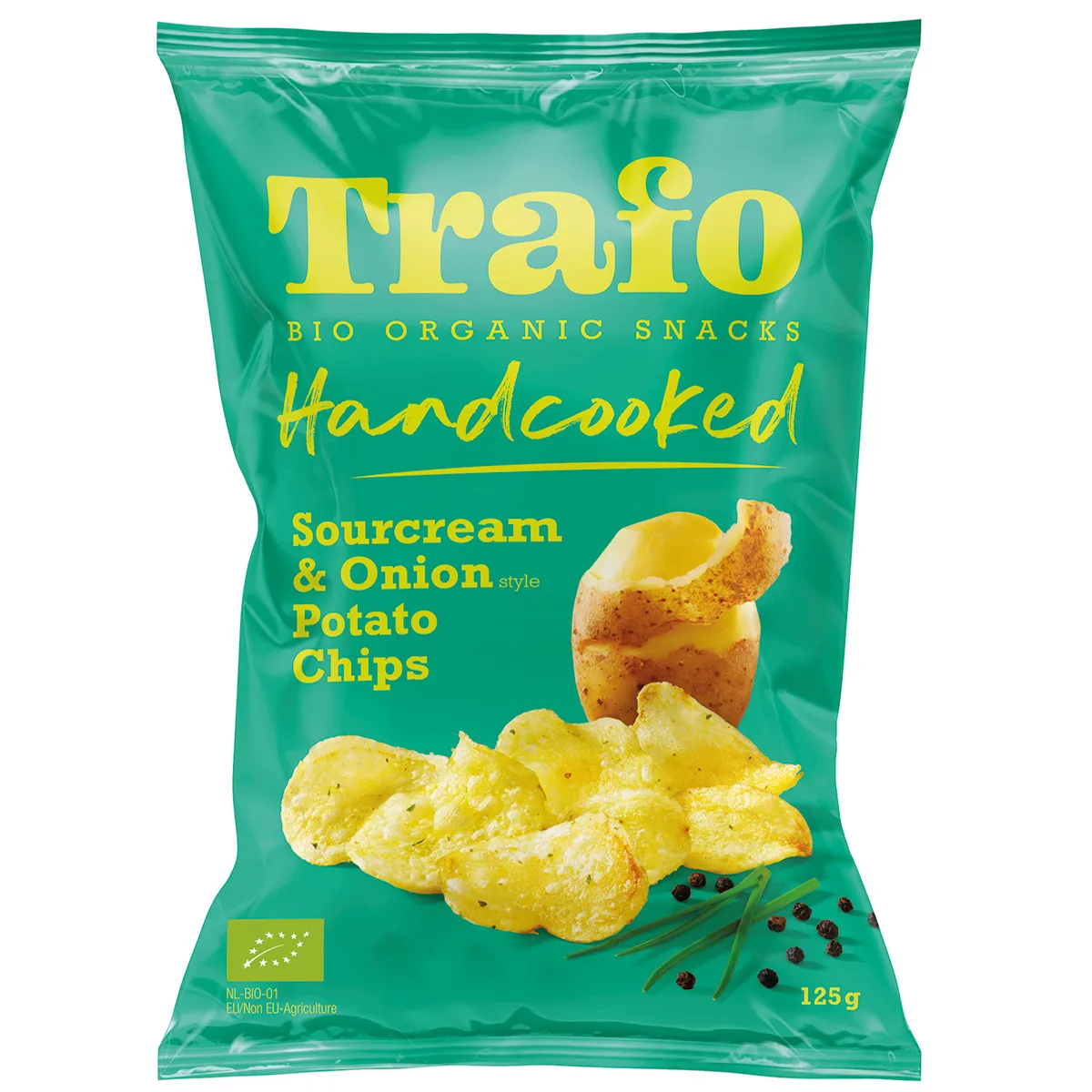 Trafo Handcooked chips sourcream & onion bio 125g